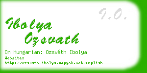 ibolya ozsvath business card