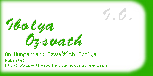 ibolya ozsvath business card